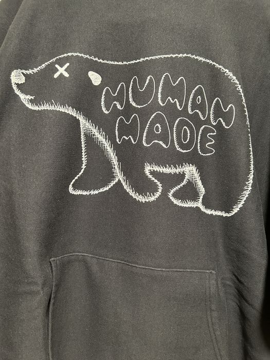 Human Made PIZZA HOODIE KAWS #2 black size XXL Polar Bear | Grailed