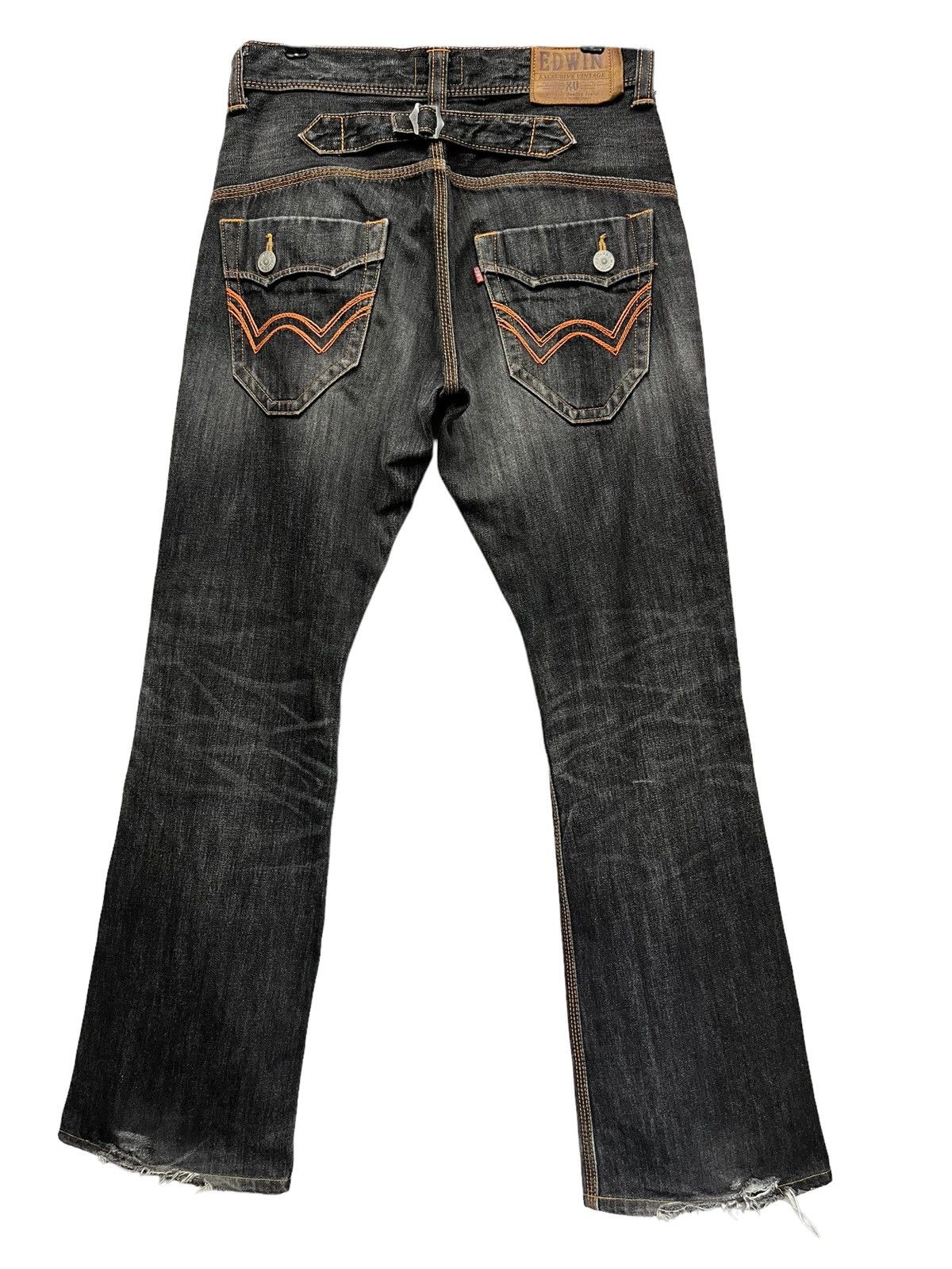 🔥Exclusive Vintage Distressed Buckle Back Flare Denim Jeans