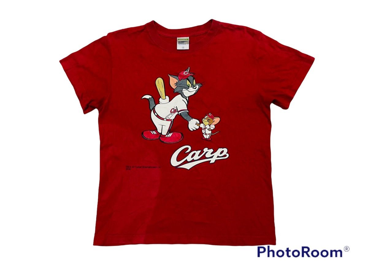 image of Vintage 90's Tom & Jerry Cartoon Network Movie Shirt in Red, Men's (Size Small)