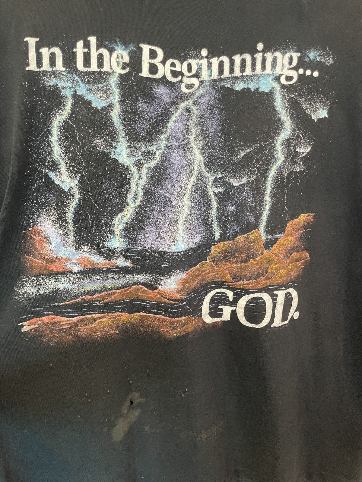 Vintage Vintage “In the Beginning God” shirt Size US XL / EU 56 / 4 - 3 Thumbnail