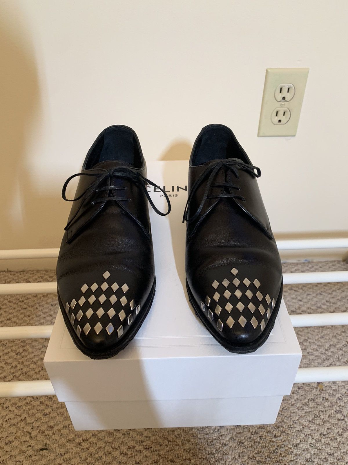 Celine × Hedi Slimane Celine SS19 Diamond Studded Jacno Loafers Size US 7 / EU 40 - 3 Thumbnail
