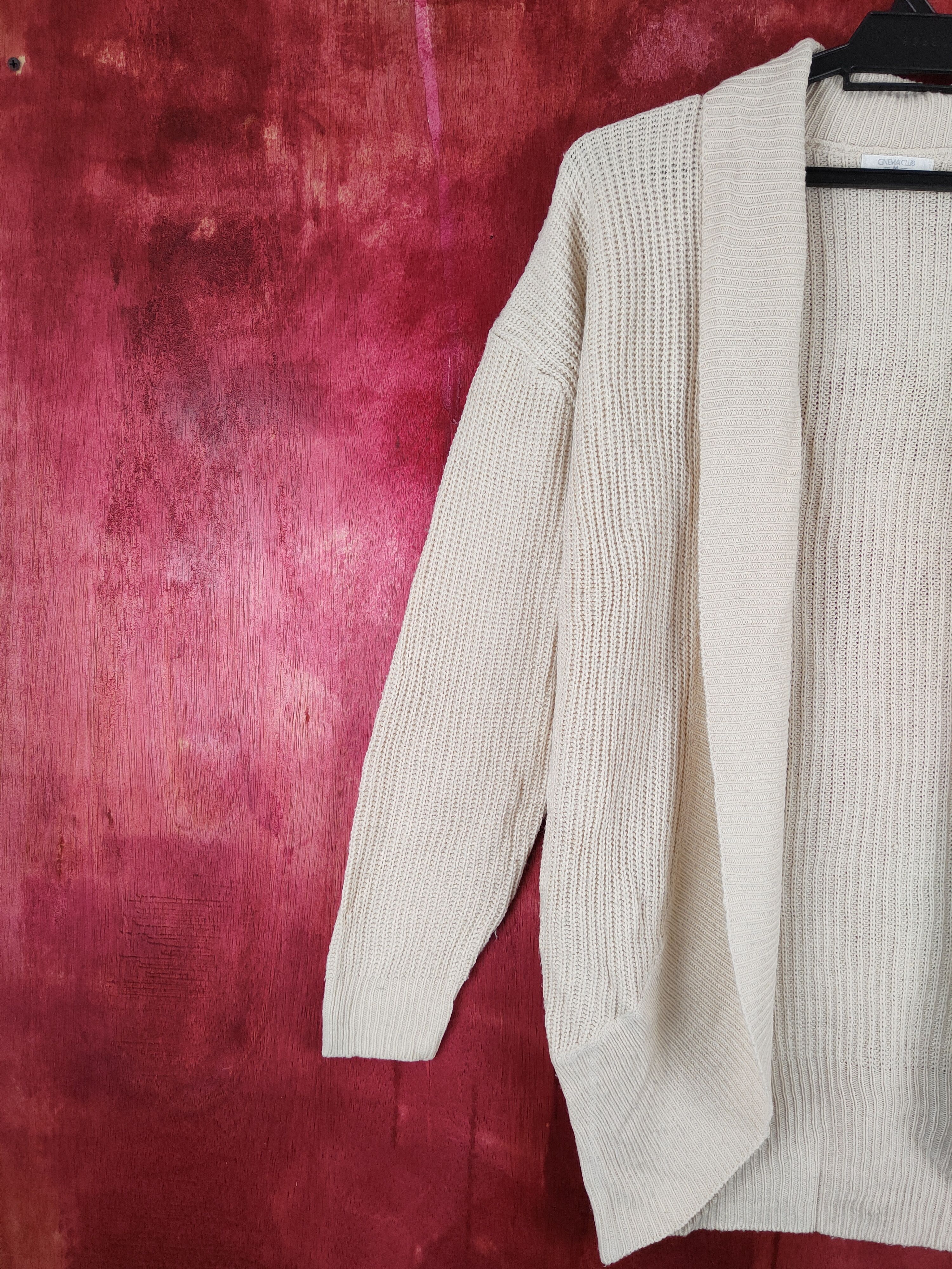 Homespun Knitwear Cinema Club Cream Knitwear Cardigan #227B Size M / US 6-8 / IT 42-44 - 3 Thumbnail