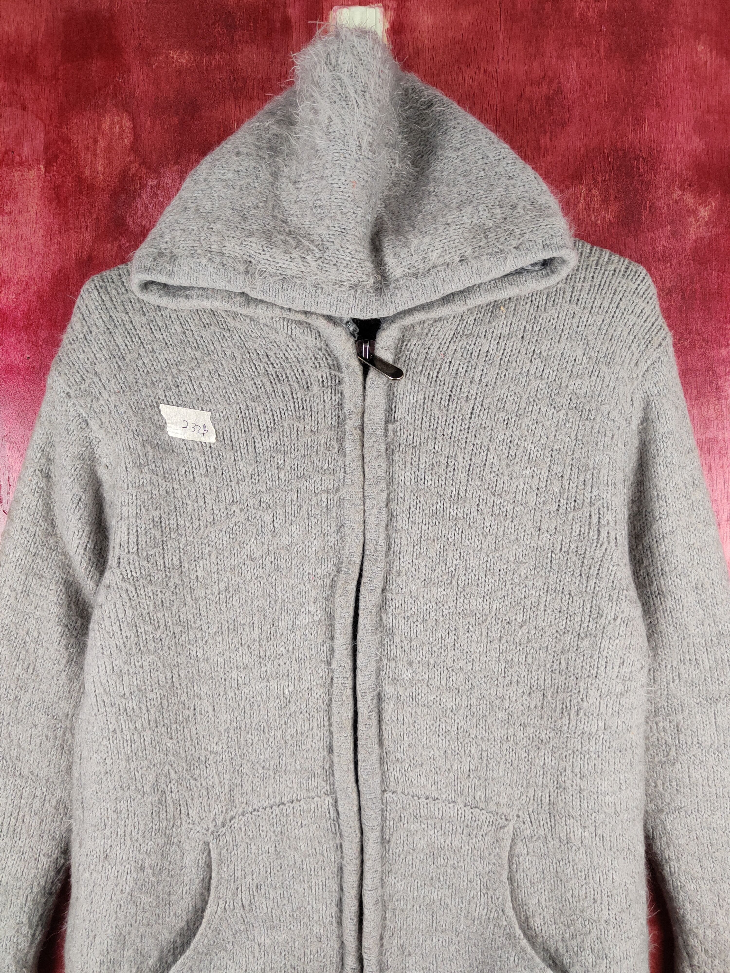 Japanese Brand Japan mohair Gray Faded Knitwear Hoodie Sweater #233B Size M / US 6-8 / IT 42-44 - 2 Thumbnail