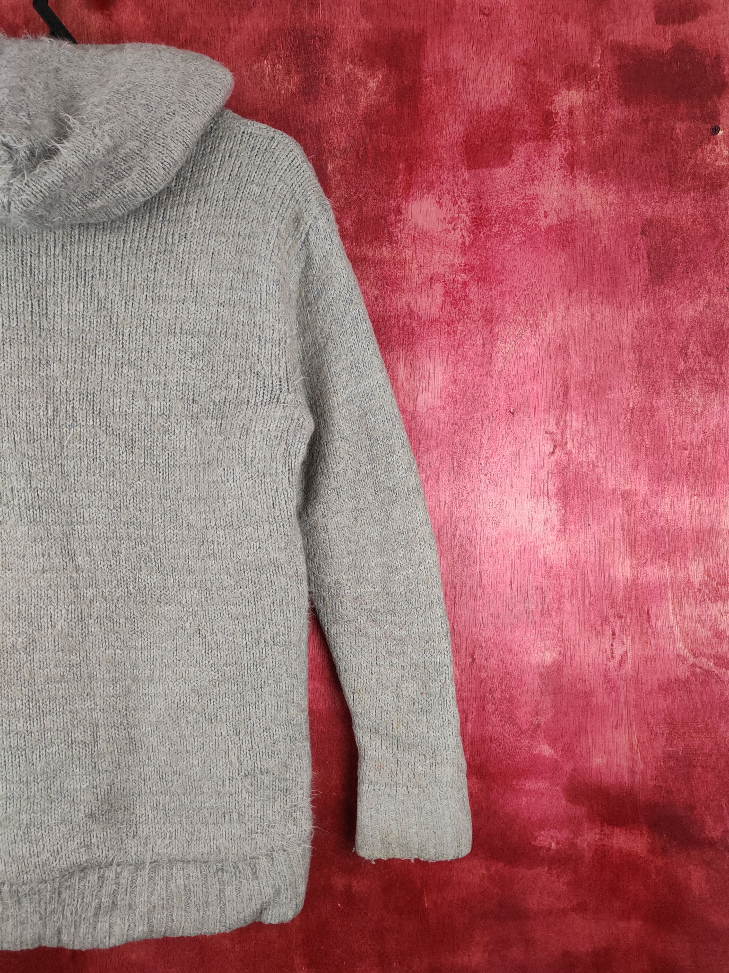 Japanese Brand Japan mohair Gray Faded Knitwear Hoodie Sweater #233B Size M / US 6-8 / IT 42-44 - 9 Thumbnail