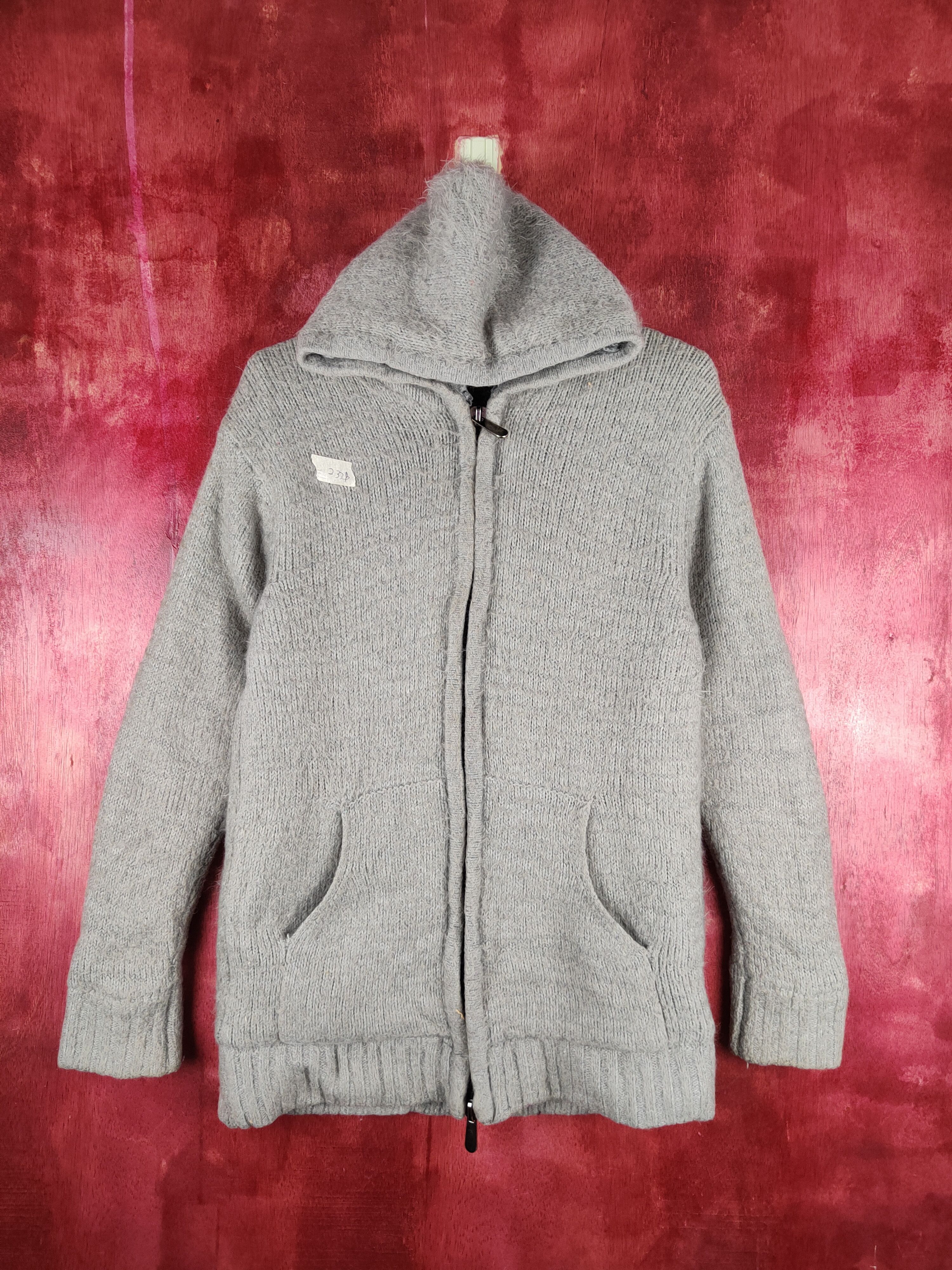 Japanese Brand Japan mohair Gray Faded Knitwear Hoodie Sweater #233B Size M / US 6-8 / IT 42-44 - 1 Thumbnail