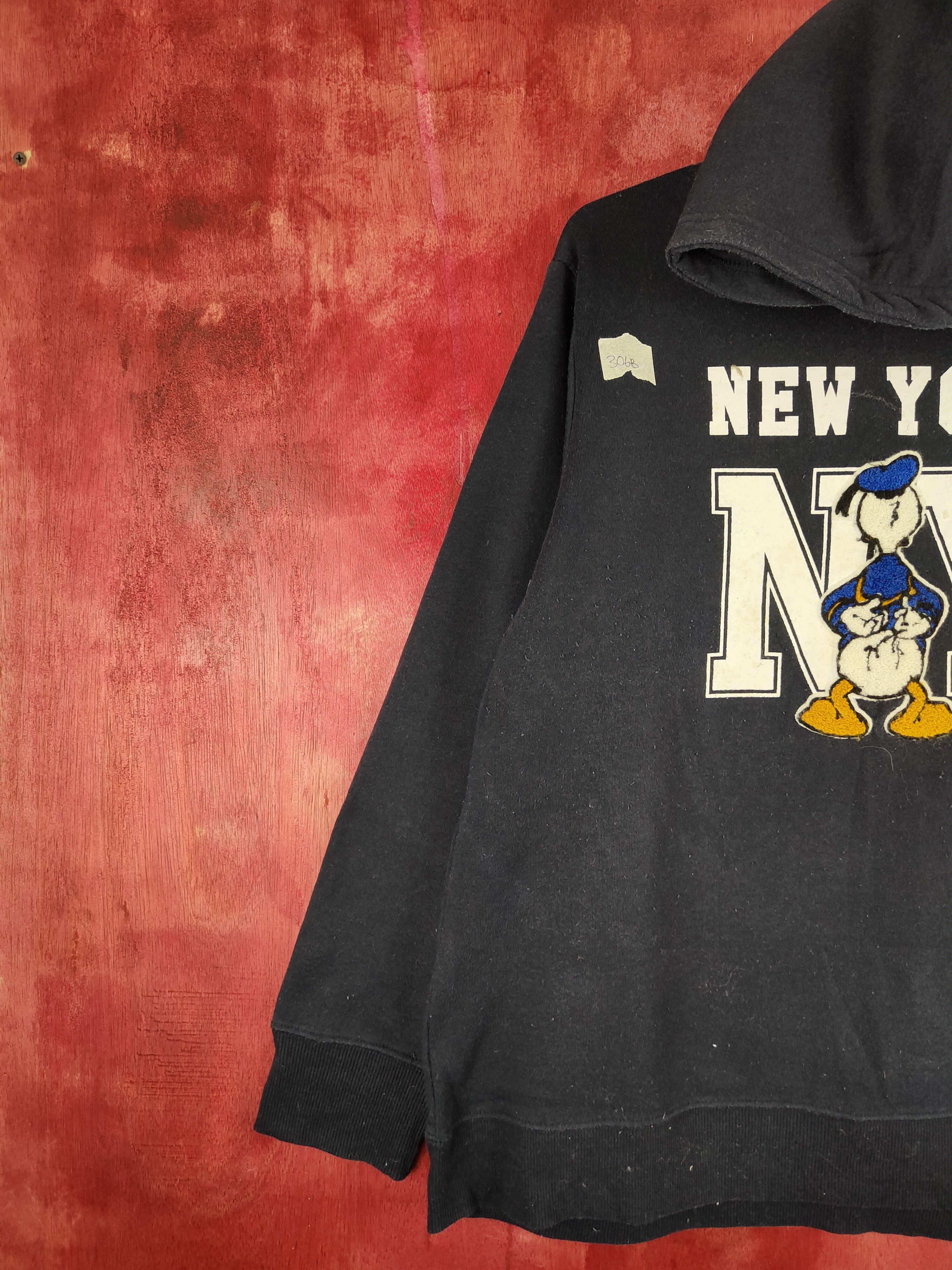 Disney × Japanese Brand Disney-NY Donald Duck Dark Blue Hoodie Sweatshirt #306B Size US L / EU 52-54 / 3 - 4 Thumbnail