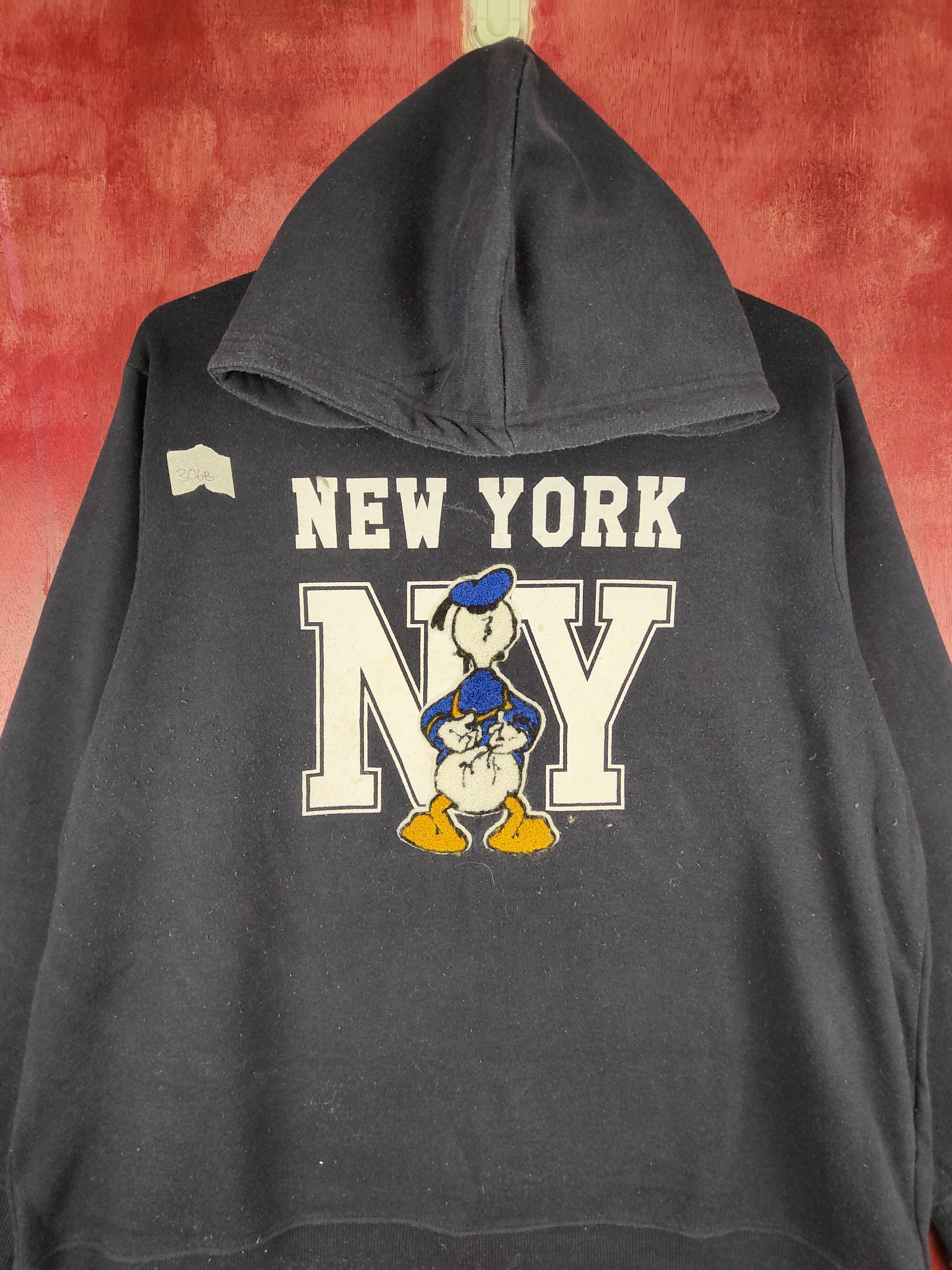 Disney × Japanese Brand Disney-NY Donald Duck Dark Blue Hoodie Sweatshirt #306B Size US L / EU 52-54 / 3 - 2 Thumbnail