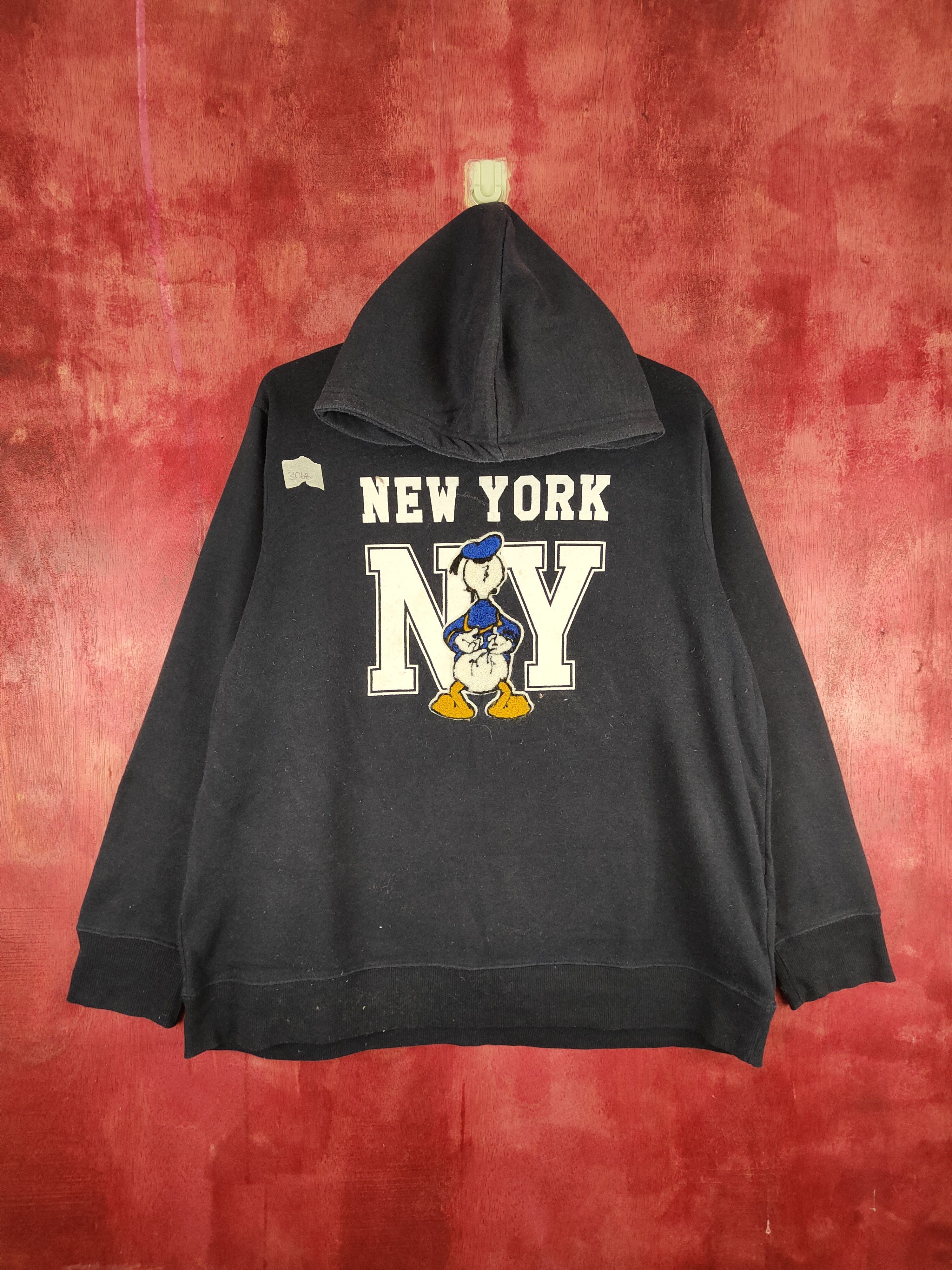 Disney × Japanese Brand Disney-NY Donald Duck Dark Blue Hoodie Sweatshirt #306B Size US L / EU 52-54 / 3 - 1 Thumbnail