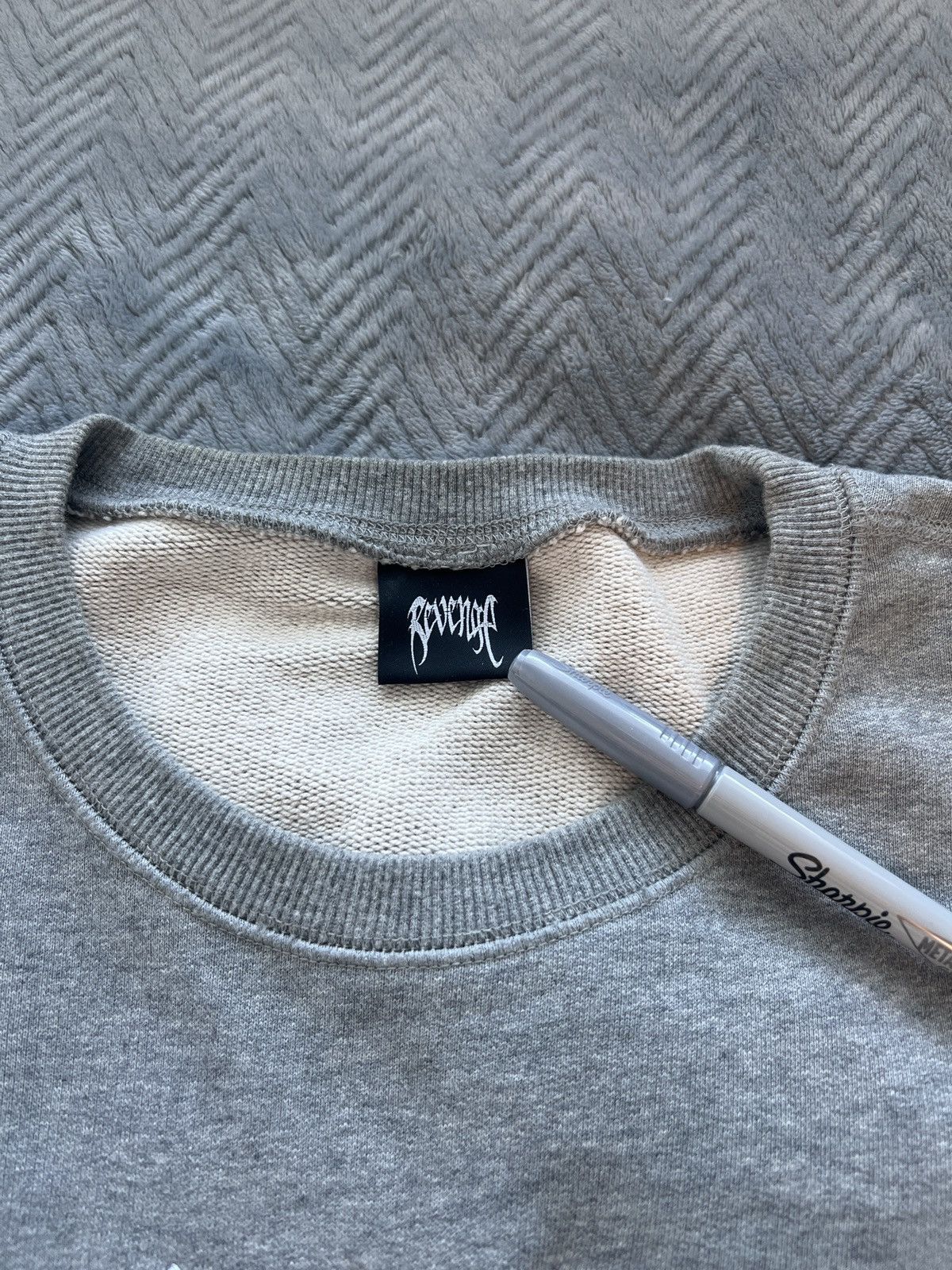 Revenge Revenge Grey "LOGO" Embroidered Crewneck Size US XL / EU 56 / 4 - 3 Thumbnail