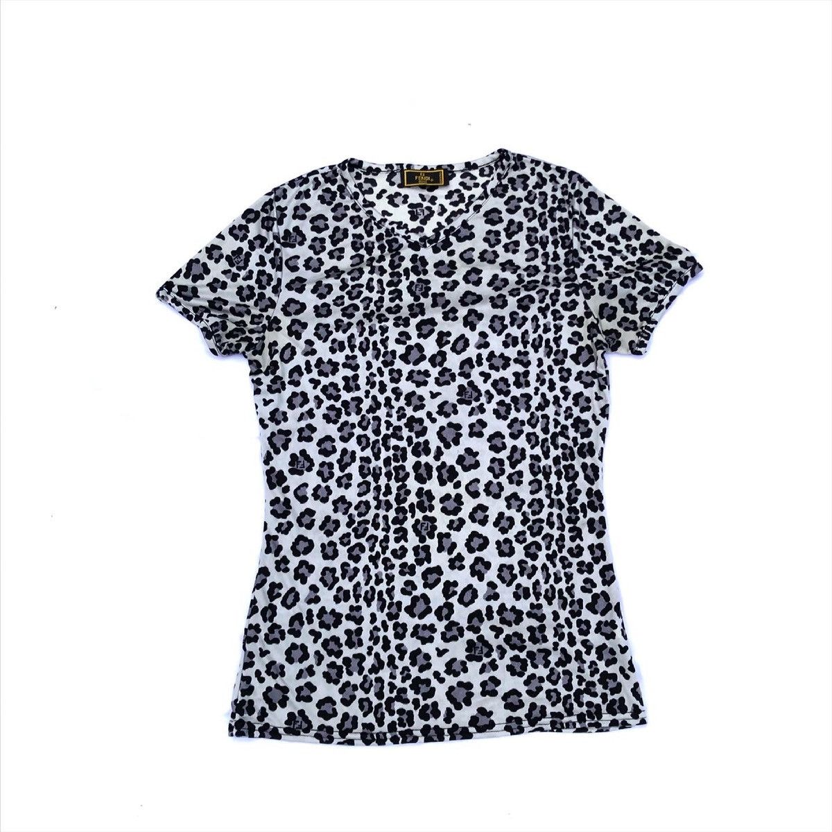 image of Fendi Leopard Monogram Top Women's in Grey (Size Medium)