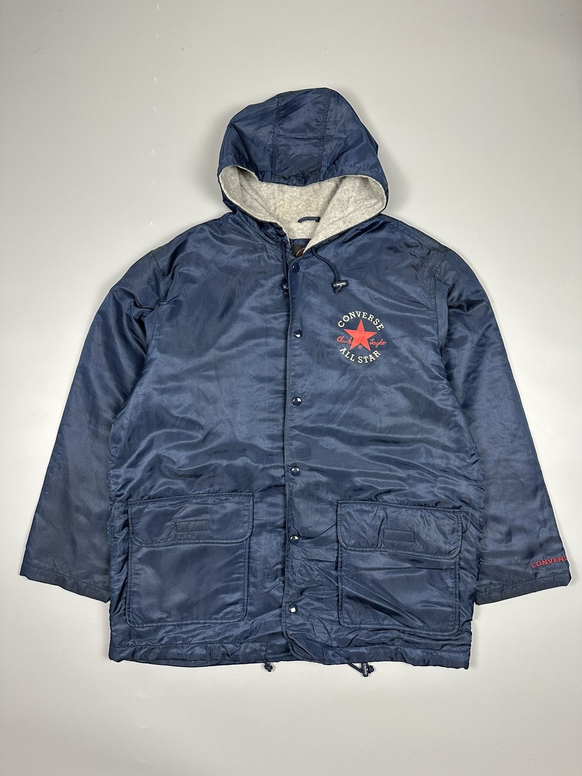 Converse × Vintage Synthetic Converse Big Logo Hooded Jacket Size US XXL / EU 58 / 5 - 2 Thumbnail