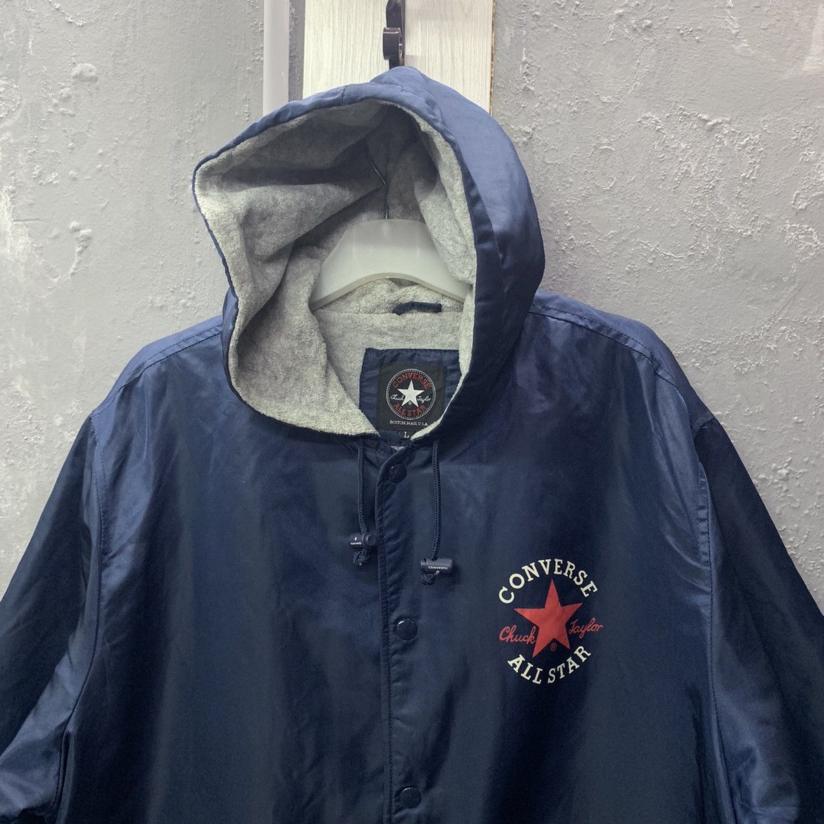 Converse × Vintage Synthetic Converse Big Logo Hooded Jacket Size US XXL / EU 58 / 5 - 5 Thumbnail