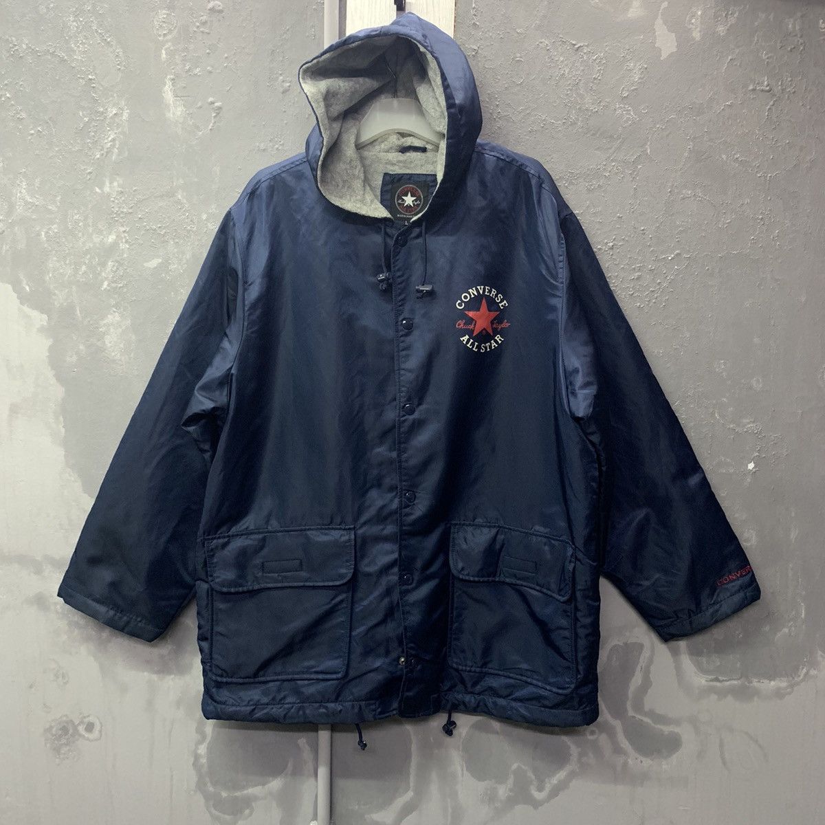 Converse × Vintage Synthetic Converse Big Logo Hooded Jacket Size US XXL / EU 58 / 5 - 4 Thumbnail