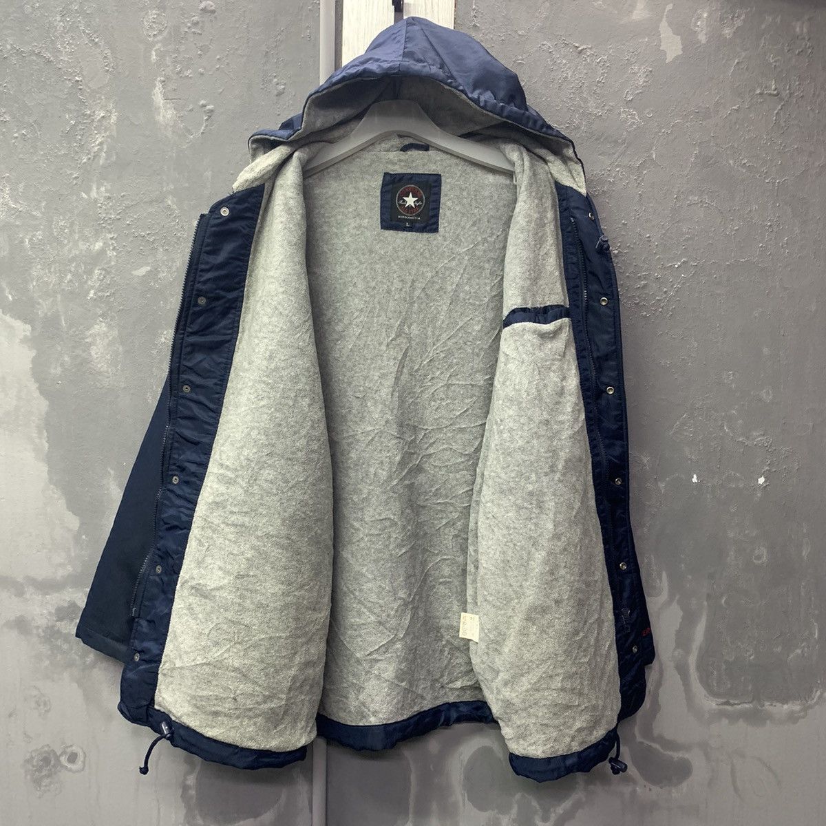 Converse × Vintage Synthetic Converse Big Logo Hooded Jacket Size US XXL / EU 58 / 5 - 11 Thumbnail