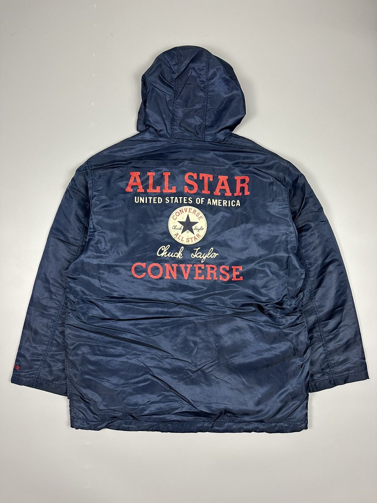 Converse × Vintage Synthetic Converse Big Logo Hooded Jacket Size US XXL / EU 58 / 5 - 1 Thumbnail