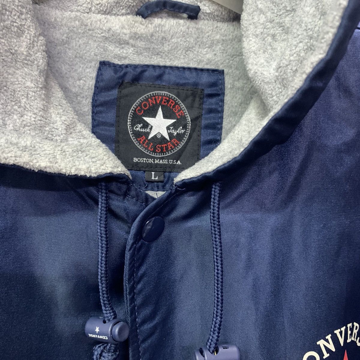 Converse × Vintage Synthetic Converse Big Logo Hooded Jacket Size US XXL / EU 58 / 5 - 9 Thumbnail