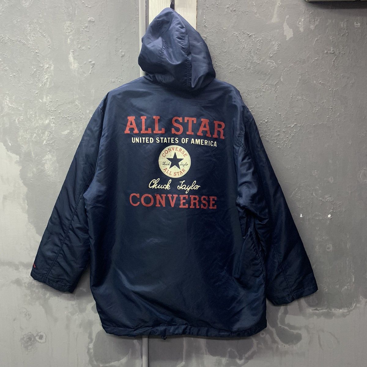 Converse × Vintage Synthetic Converse Big Logo Hooded Jacket Size US XXL / EU 58 / 5 - 3 Thumbnail
