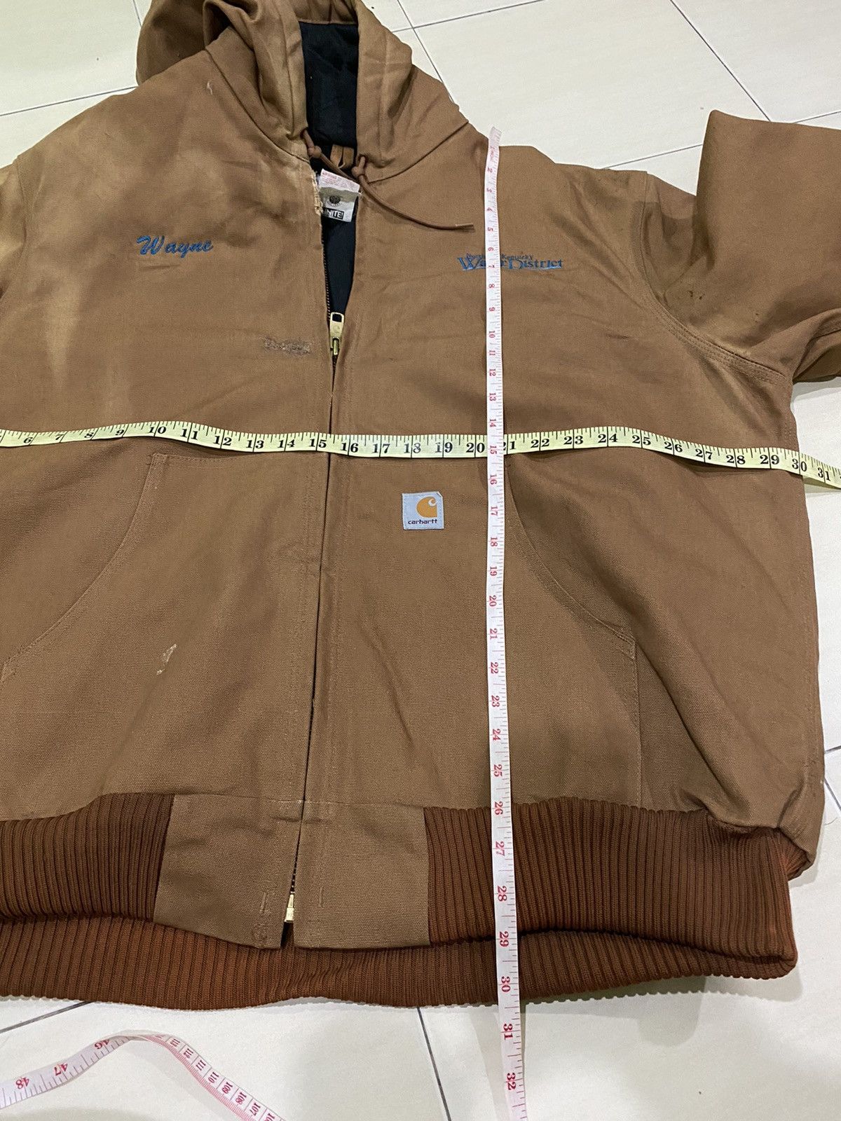 Carhartt × Vintage Vintage Carhartt sunfaded hoodie canvas jacket Size US XL / EU 56 / 4 - 11 Thumbnail