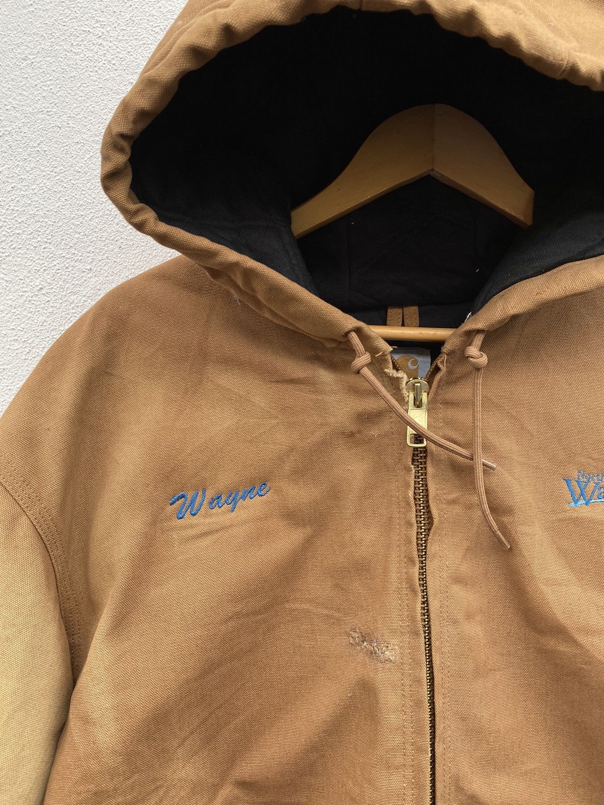 Carhartt × Vintage Vintage Carhartt sunfaded hoodie canvas jacket Size US XL / EU 56 / 4 - 6 Thumbnail