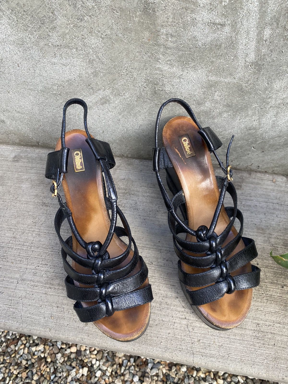 Chloe Vintage Chloe platform wedges woven leather sz 39 Size US 9 / IT 39 - 2 Thumbnail