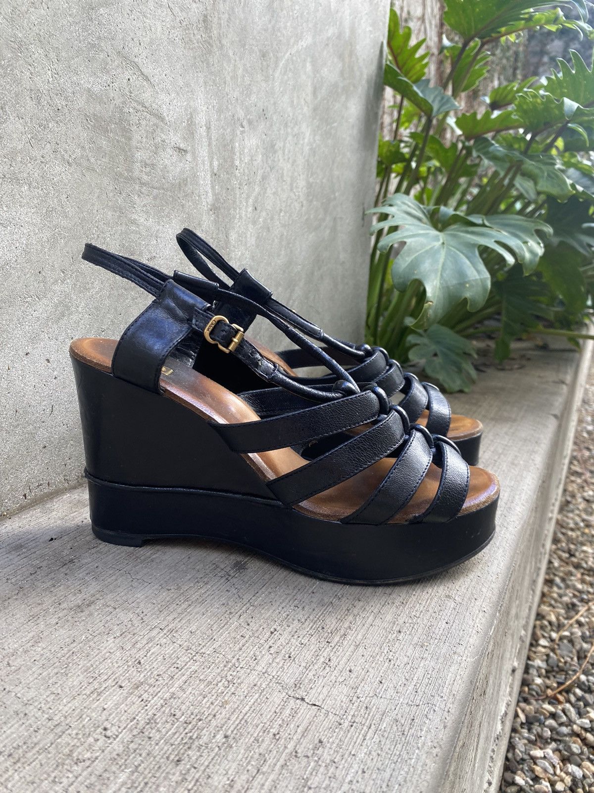 Chloe Vintage Chloe platform wedges woven leather sz 39 Size US 9 / IT 39 - 1 Thumbnail