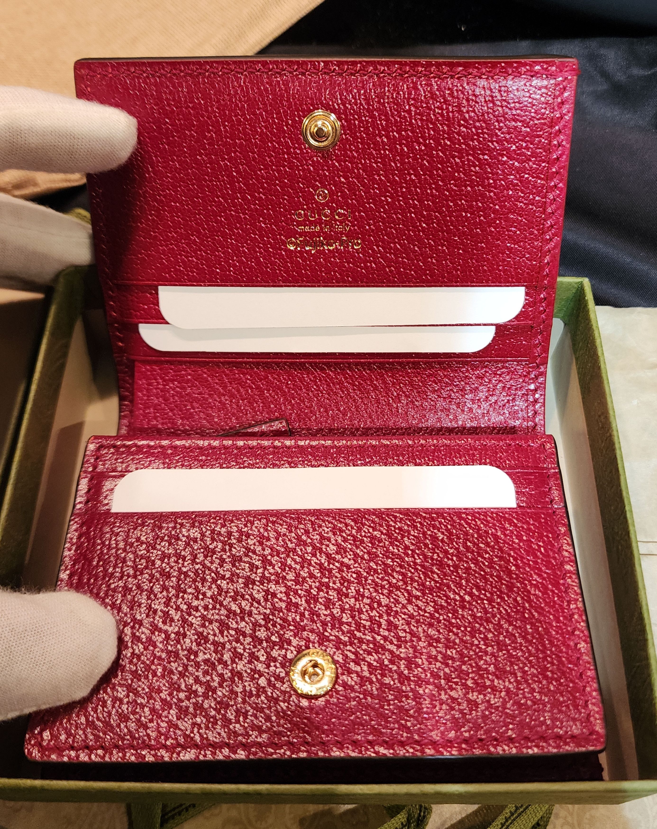 Disney × Gucci GUCCI X DORAEMON Mini GG Supreme Monogram Card Case Wallet Size ONE SIZE - 4 Thumbnail