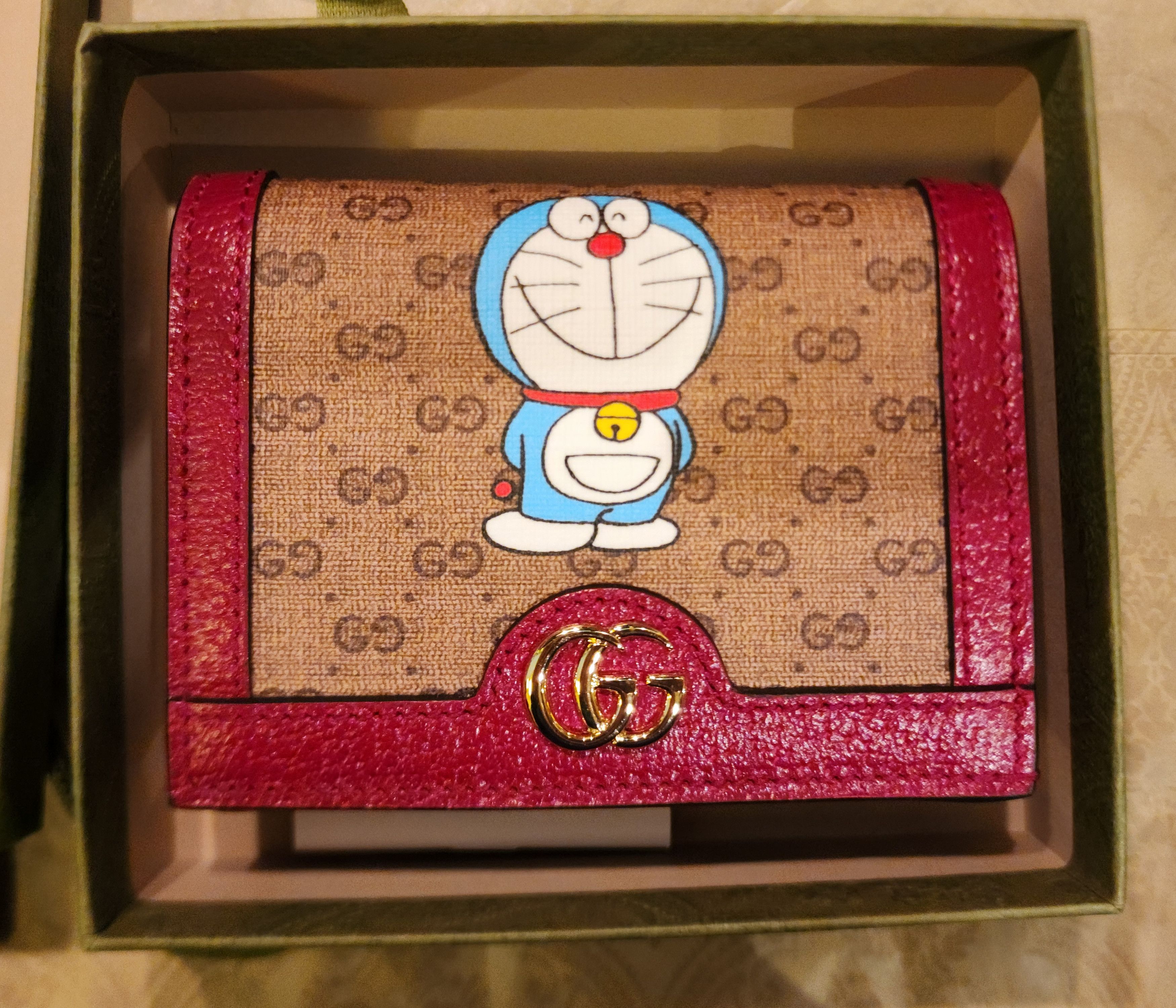Disney × Gucci GUCCI X DORAEMON Mini GG Supreme Monogram Card Case Wallet Size ONE SIZE - 2 Thumbnail