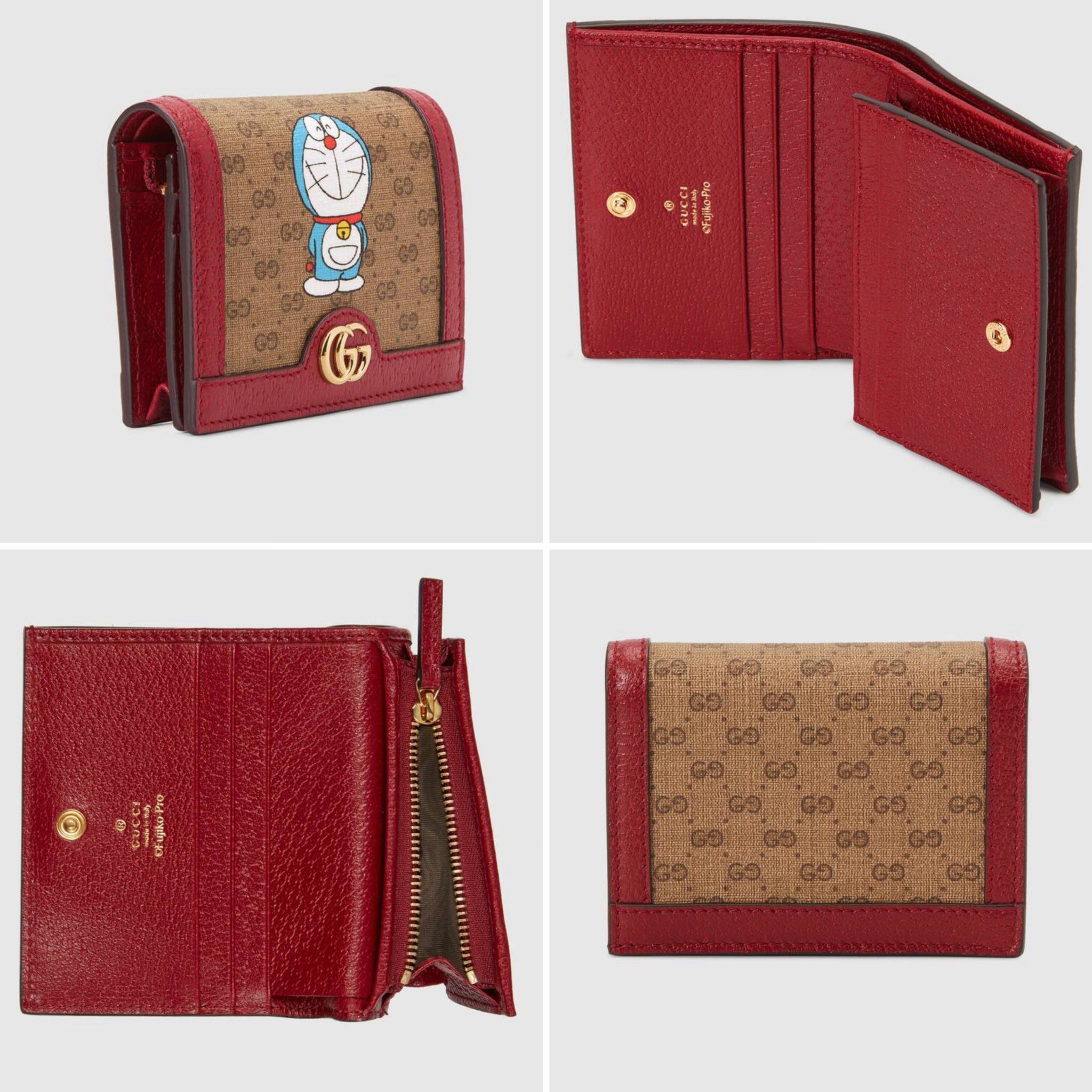 Disney × Gucci GUCCI X DORAEMON Mini GG Supreme Monogram Card Case Wallet Size ONE SIZE - 6 Thumbnail