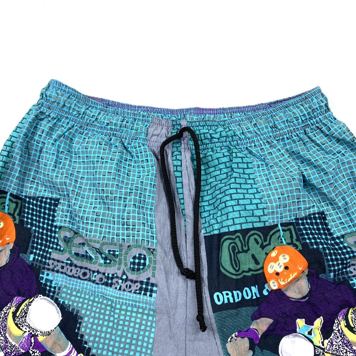 Vintage 90’s Full Print Skate Gang Shorts Hook-ups Girl Skateboards Size US 33 - 7 Thumbnail