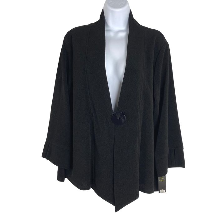 Vintage IC By Connie K Jacket Black Acetate Spandex 3/4 Sleeve NWT ...