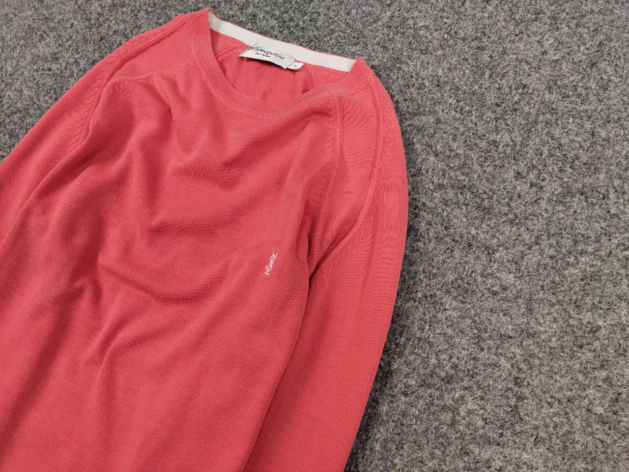 Yves Saint Laurent Vintage Yves Saint Laurent YSL logo light Coral Knit Sweater Size US XL / EU 56 / 4 - 4 Thumbnail