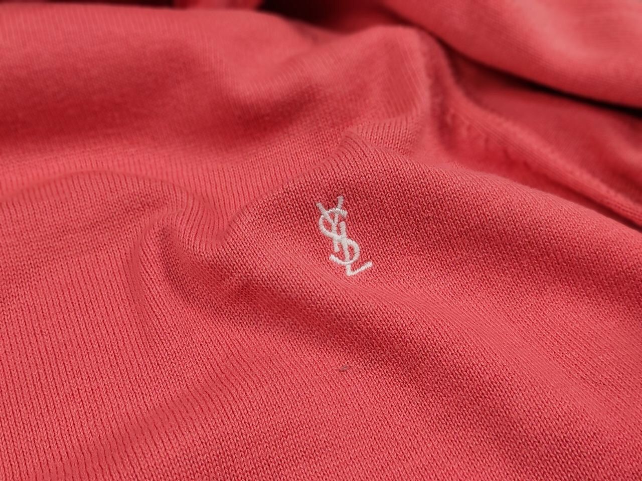 Yves Saint Laurent Vintage Yves Saint Laurent YSL logo light Coral Knit Sweater Size US XL / EU 56 / 4 - 16 Thumbnail