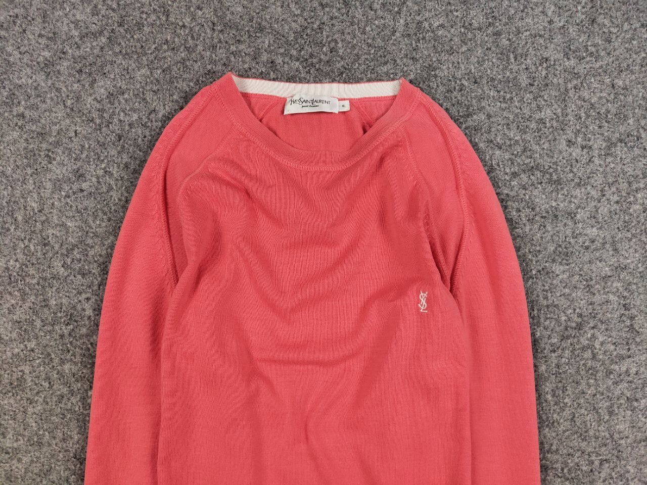 Yves Saint Laurent Vintage Yves Saint Laurent YSL logo light Coral Knit Sweater Size US XL / EU 56 / 4 - 8 Thumbnail