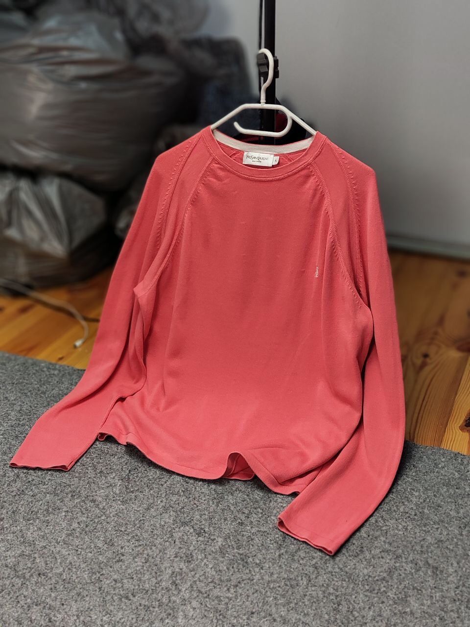 Yves Saint Laurent Vintage Yves Saint Laurent YSL logo light Coral Knit Sweater Size US XL / EU 56 / 4 - 22 Thumbnail
