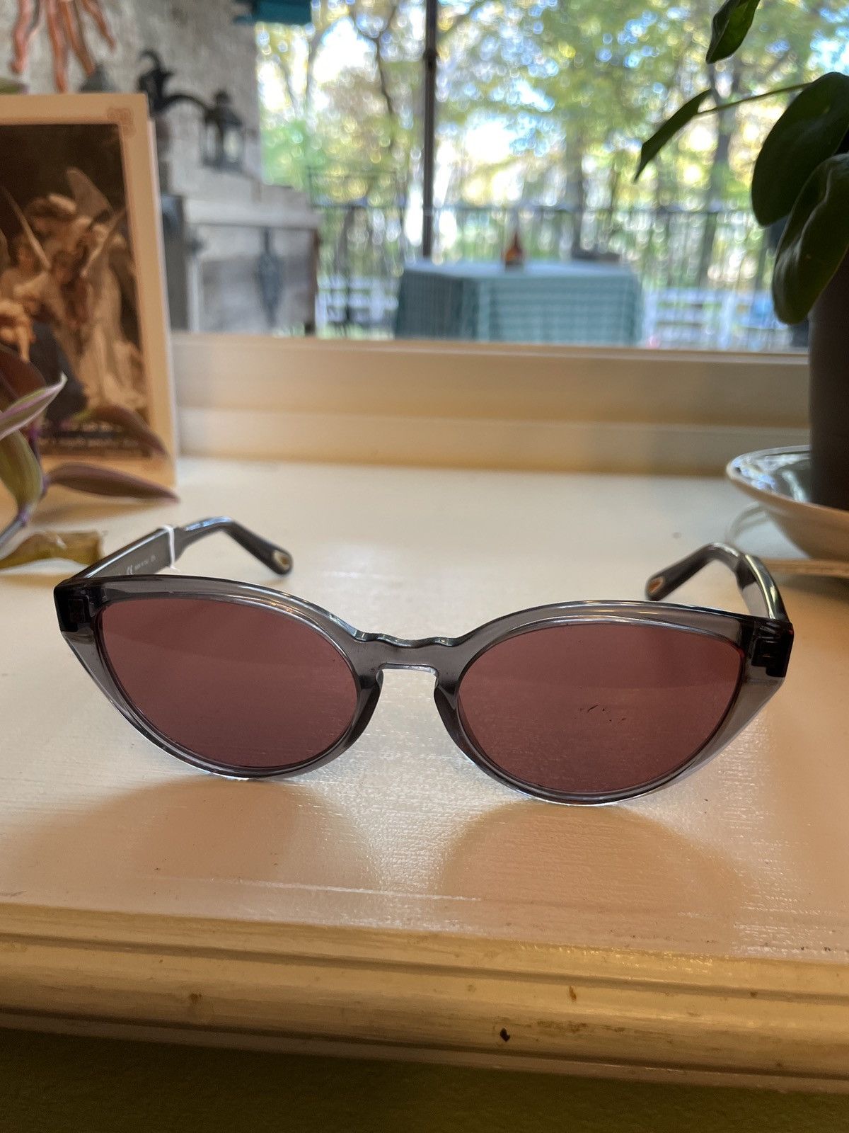 Willow 55mm Cat Eye Sunglasses Black with purple lenses
