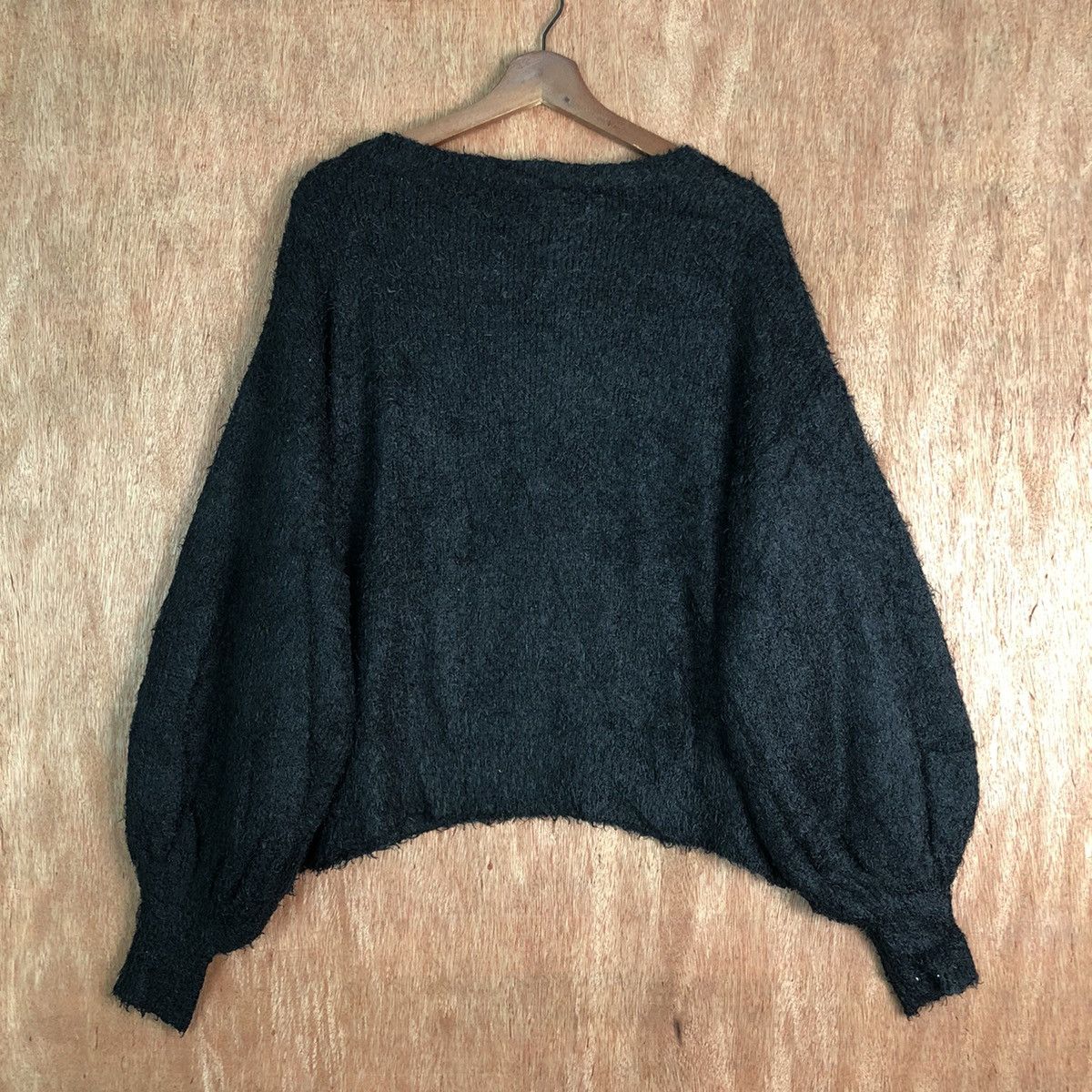 Homespun Knitwear × Japanese Brand Japan GU Flower Black Mohair Baggy Knitwear Size US L / EU 52-54 / 3 - 10 Thumbnail