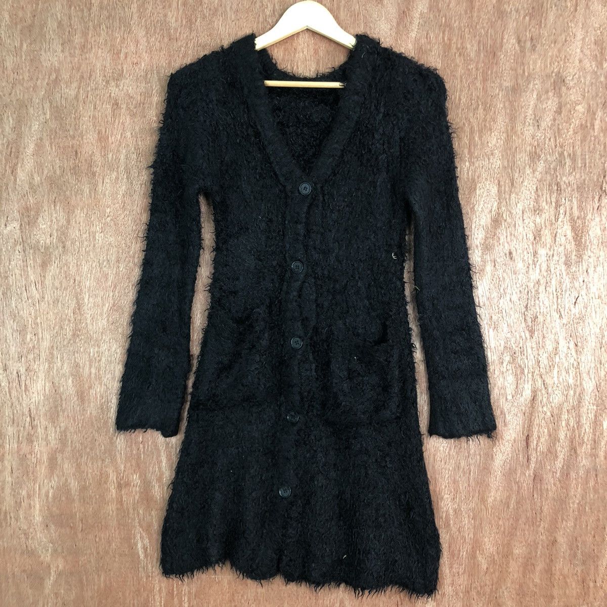 Aran Isles Knitwear × Homespun Knitwear Japan Black Mohair long cardigan Knitwear Size US M / EU 48-50 / 2 - 3 Thumbnail