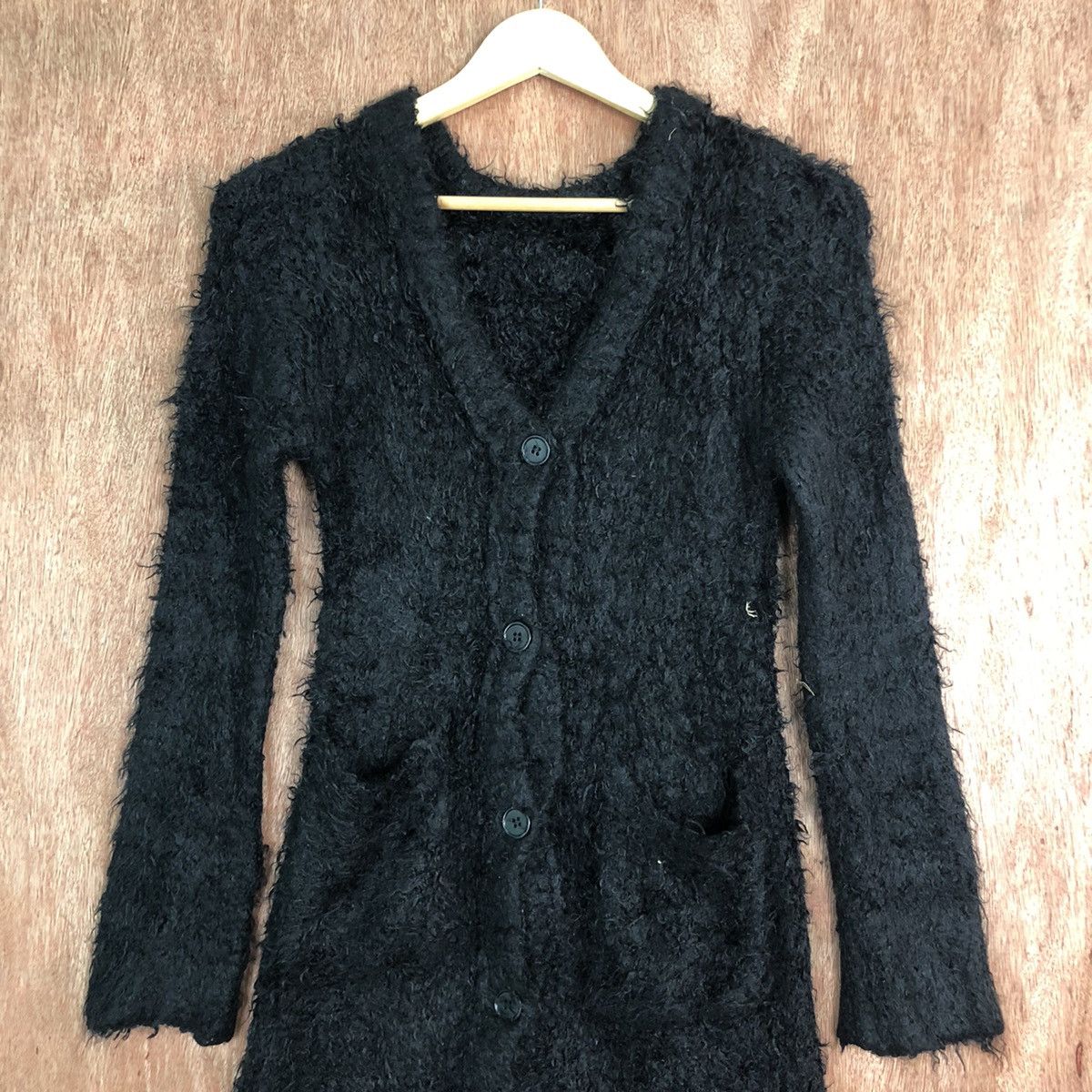 Aran Isles Knitwear × Homespun Knitwear Japan Black Mohair long cardigan Knitwear Size US M / EU 48-50 / 2 - 2 Thumbnail