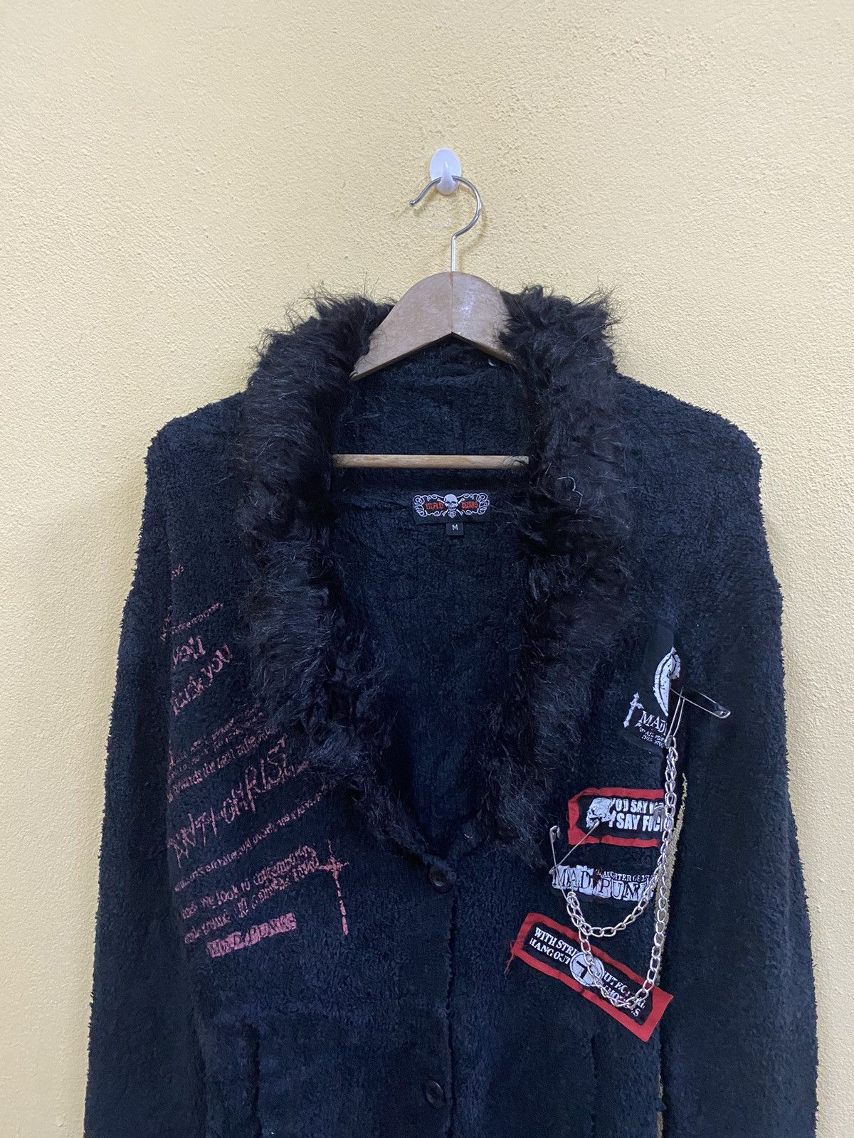 Designer × Seditionaries Steals💥 Mad Punks Cardigan Big Logo Skull Very Sexy Design Size M / US 6-8 / IT 42-44 - 2 Thumbnail