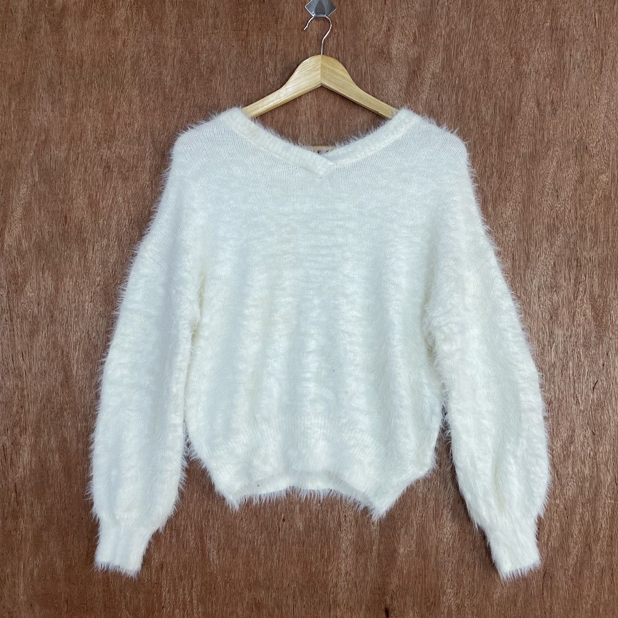 Homespun Knitwear × Japanese Brand Japan White Mohair Knitwear #0394 Size US M / EU 48-50 / 2 - 12 Thumbnail