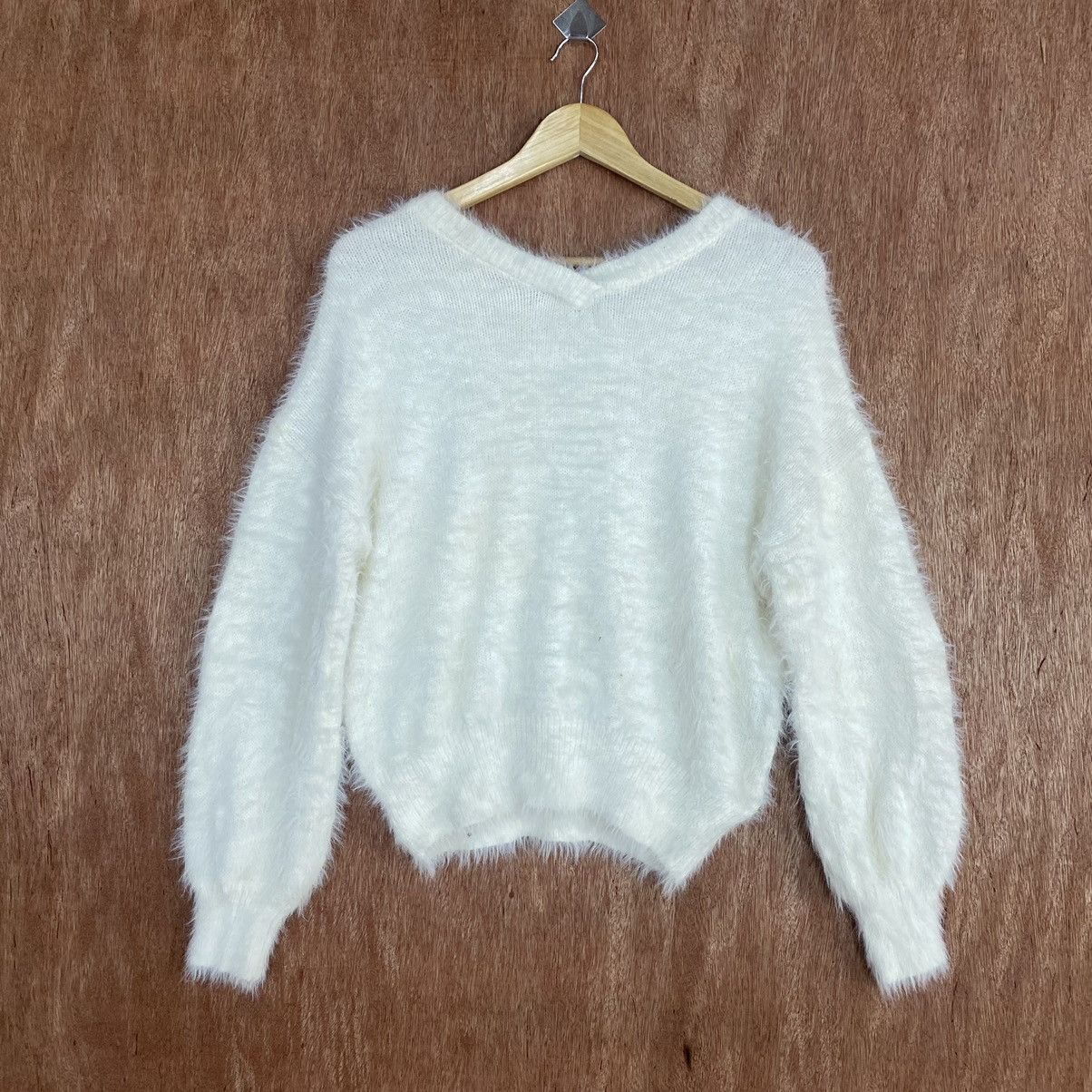 Homespun Knitwear × Japanese Brand Japan White Mohair Knitwear #0394 Size US M / EU 48-50 / 2 - 10 Thumbnail