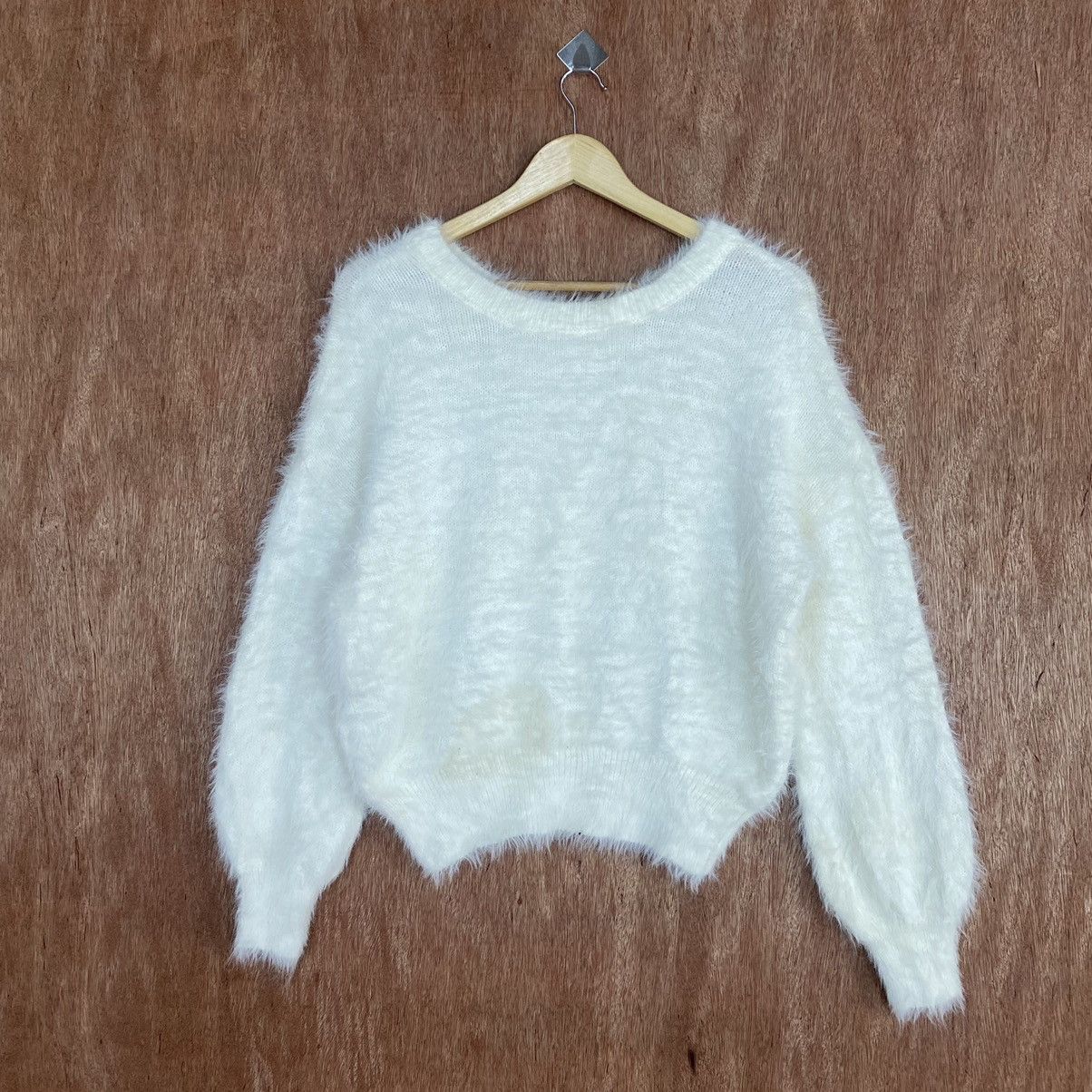 Homespun Knitwear × Japanese Brand Japan White Mohair Knitwear #0394 Size US M / EU 48-50 / 2 - 3 Thumbnail