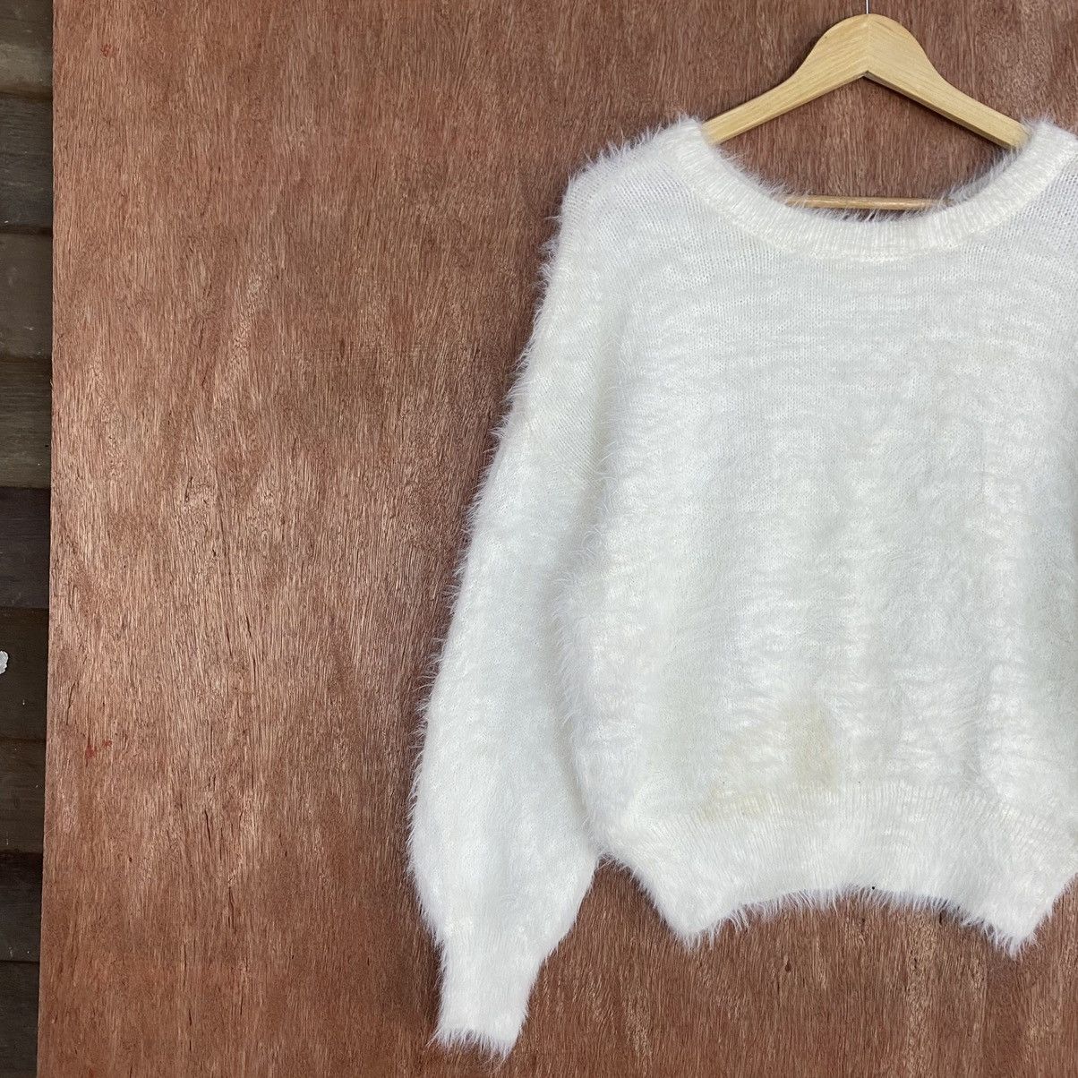 Homespun Knitwear × Japanese Brand Japan White Mohair Knitwear #0394 Size US M / EU 48-50 / 2 - 7 Thumbnail