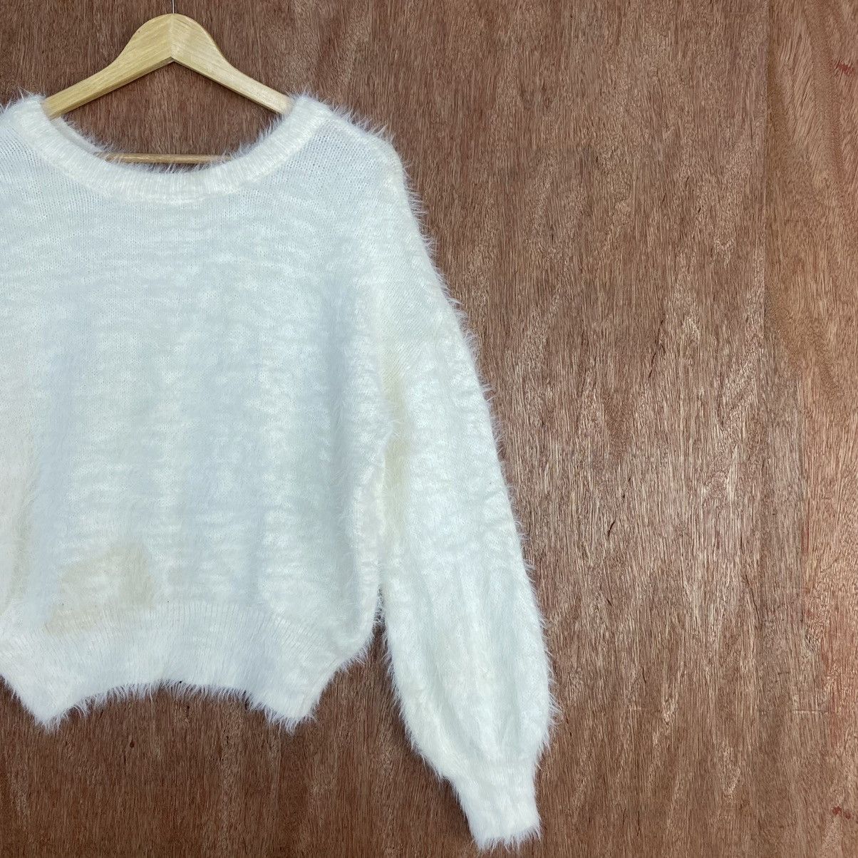 Homespun Knitwear × Japanese Brand Japan White Mohair Knitwear #0394 Size US M / EU 48-50 / 2 - 5 Thumbnail