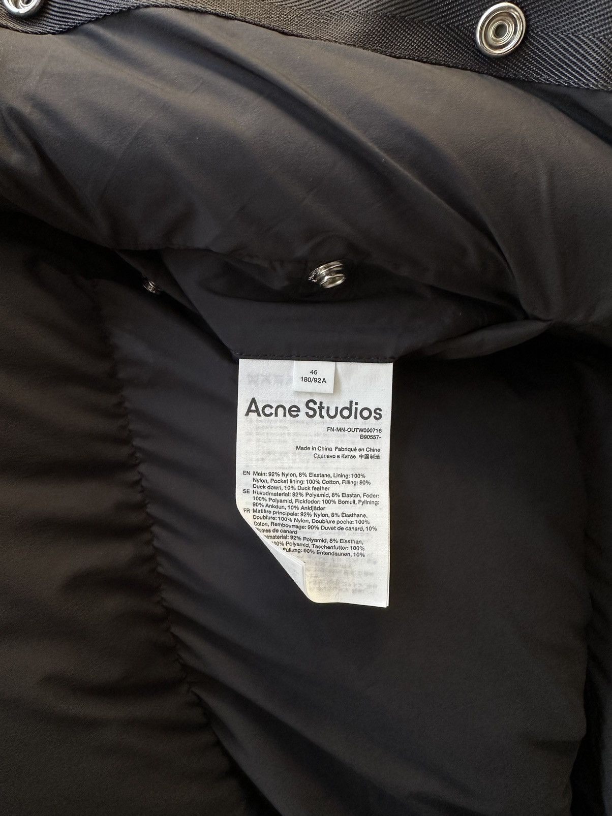 Acne Studios Acne Down Puffer - Size 46, Black Size US S / EU 44-46 / 1 - 3 Thumbnail