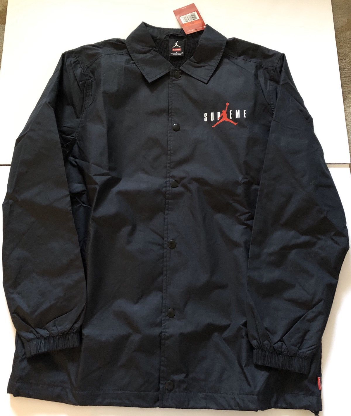 Jordan Brand Supreme Supreme Jordan Coaches Jacket Black L NEW Grailed