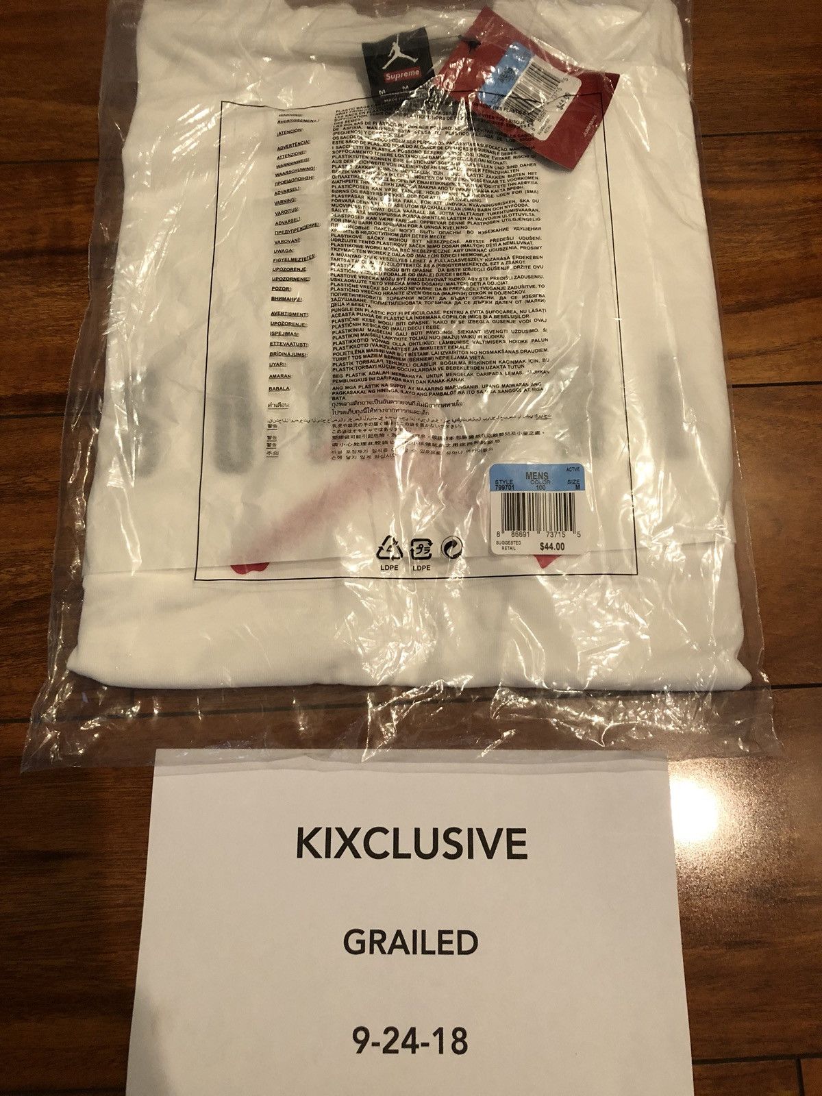 Supreme Supreme Jordan White Tee Shirt Size US M / EU 48-50 / 2 - 4 Thumbnail