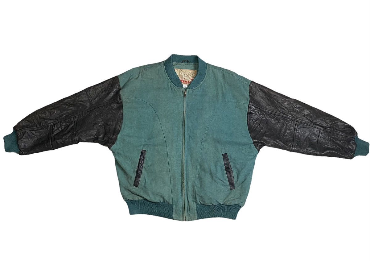 Boycott Boycott vintage 80s sleeve leather bomber jacket Size US L / EU 52-54 / 3 - 7 Thumbnail