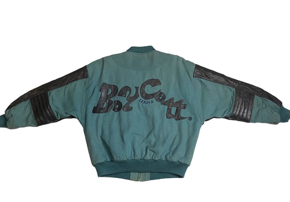 Boycott Boycott vintage 80s sleeve leather bomber jacket Size US L / EU 52-54 / 3 - 6 Thumbnail