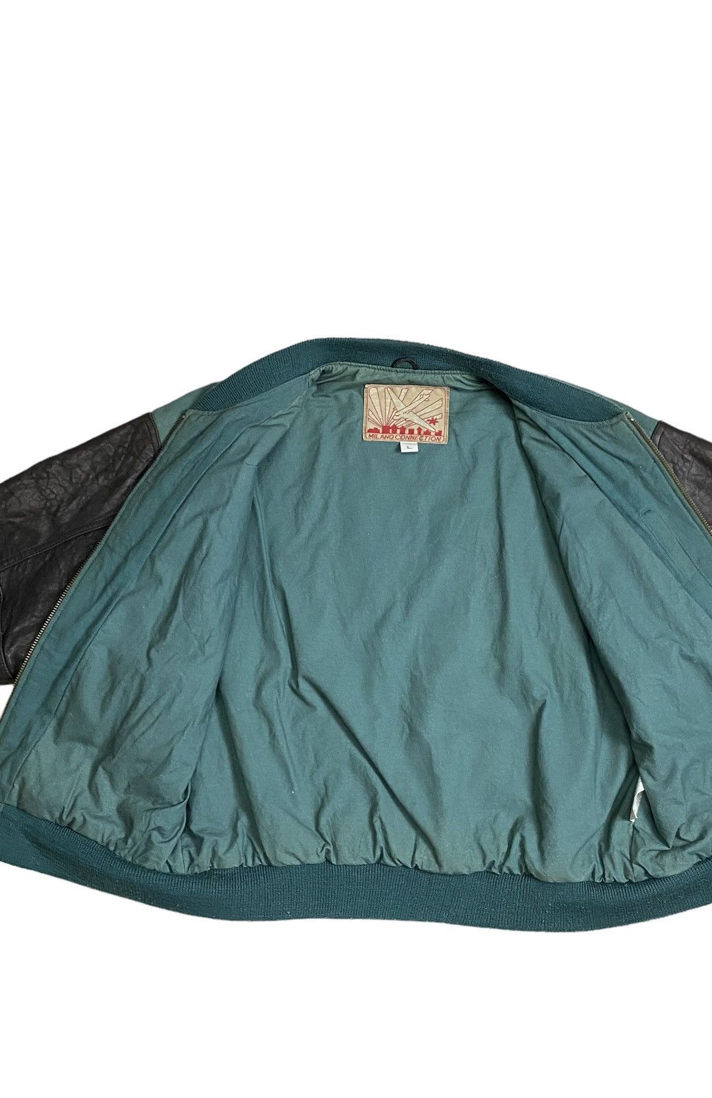 Boycott Boycott vintage 80s sleeve leather bomber jacket Size US L / EU 52-54 / 3 - 9 Thumbnail